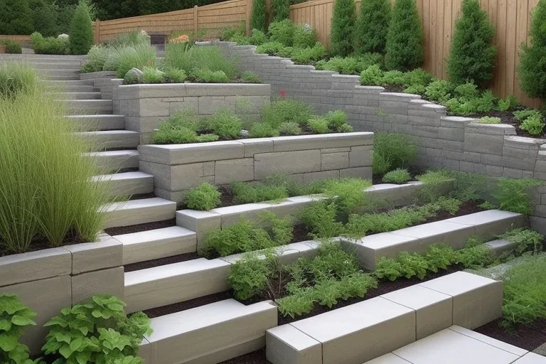 retaining wall ideas for sloped backyard 06