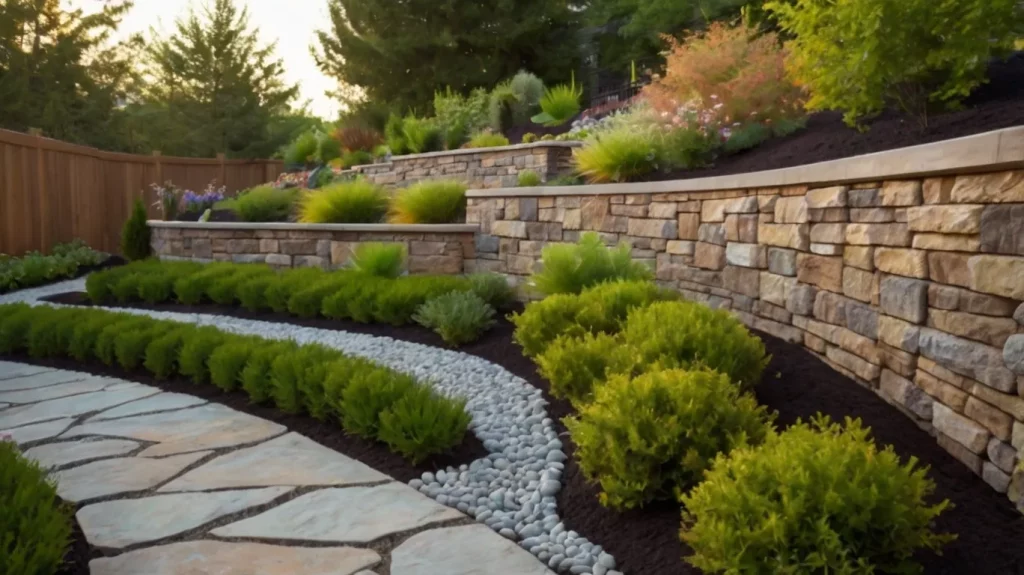 retaining wall ideas for sloped backyard 09