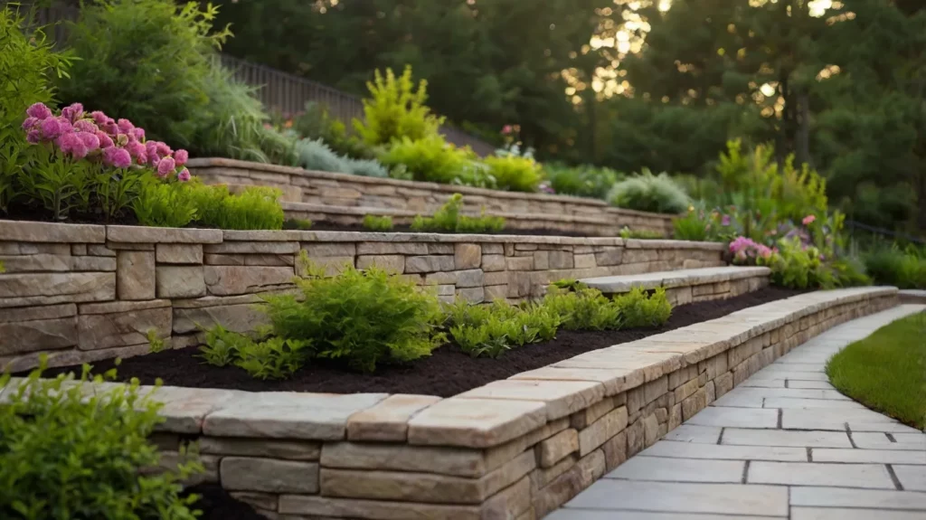 retaining wall ideas for sloped backyard 12