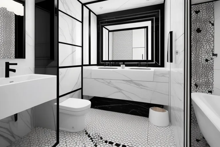 White Black Bathroom Decorating Ideas 04